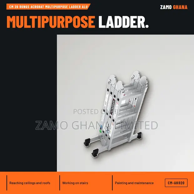 Acme CM-AK020 20 Rung Aluminium Multipurpose Ladder - 1