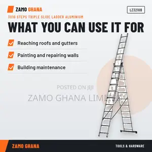 Tera 3x10 Steps Triple Slide Ladder Aluminium - LZ3210B