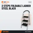 Tera 2-Step Foldable Steel Ladder - Black - 2