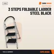 Tera 3-Step Foldable Steel Ladder - Black - 2