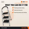 Tera 3-Step Foldable Steel Ladder - Black - 3
