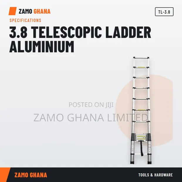 Tera 3.8m Telescopic Ladder - Aluminium - 1