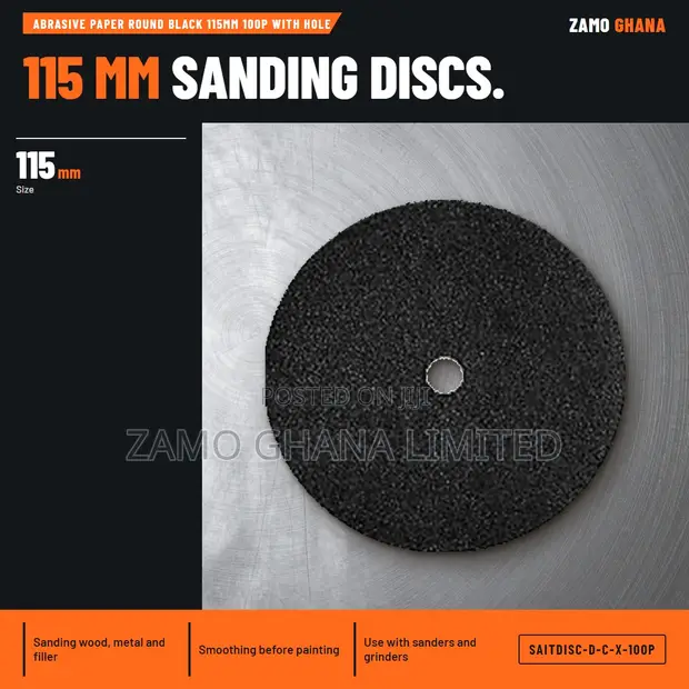 SAITDISC Abrasive Paper Round Black 115mm 100P With Hole - 1