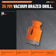 Shank Vacuum Brazed Drill M14 35mm Orange - 1