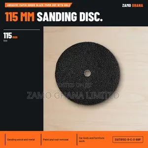 SAITDISC Round Abrasive Paper, 115mm, 60 Grit, Black