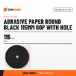 SAITDISC Round Abrasive Paper, 115mm, 60 Grit, Black - 2