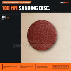 SAIT Abrasive Paper Round Red Vel-Ae 180mm 60P