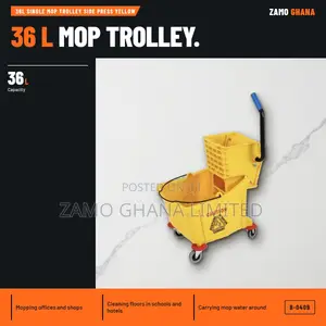 Topmop 36L Single Mop Trolley Side Press Yellow