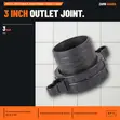 Honday 3 Inch Plastic Outlet Joint (Thread + Outlet + Seal) - 1