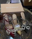 Mach & Mach Pearl Bow Satin Heels - 3