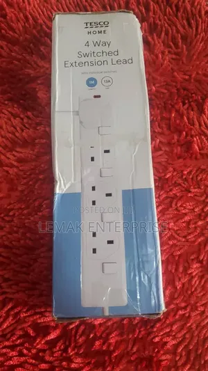 Tesco Home 4-Way Switched Extension Lead, 1M
