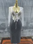 See Through Long Sleeve Top & Skirt - 2