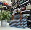 Luxury Woven Handbag Set - Silver & Burgundy - 4