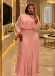 Luxury Ladies Long Pink Dresses - 1