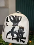 Girls Backpack - White Genuine Leather - 1