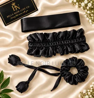 Belle Noir Luxe 3-in-1 Satin Headband Set