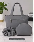 Everyday Noir Set: Tote Bag, Pouch & Scrunchie - 3
