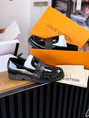 Louis Vuitton Black Patent Loafers
