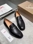 Christian Louboutin Black Matte Leather Loafers - 1