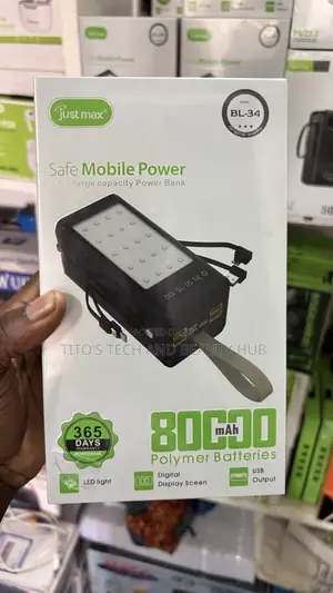 80000mAh Power Bank with Light