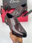 Clarks Brown Leather Oxford Shoes - 1