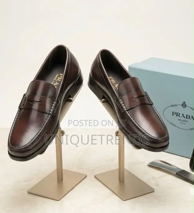 Executive PRADA Penny Leather Loafers (Coffee) - 1