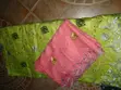 Beautiful Green & Pink Embroidered Boubou Fabric - 1