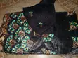 Black Shada Lace with Teal & Gold Embroidery - 1