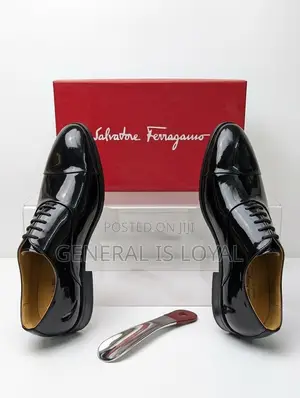 Salvatore Ferragamo Men's Executive Lace Black Shoes