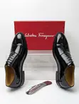 Salvatore Ferragamo Men's Executive Lace Black Shoes - 1