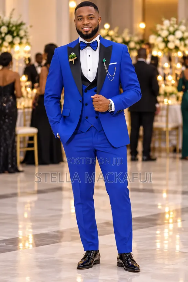 Executive 4-Piece Men's Suit - Blue, Large - 1