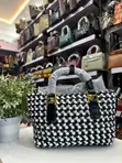 Burgundy Woven Tote Bag - 2