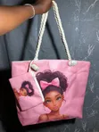 Large Vintage Cartoon Print Tote Bag - 2