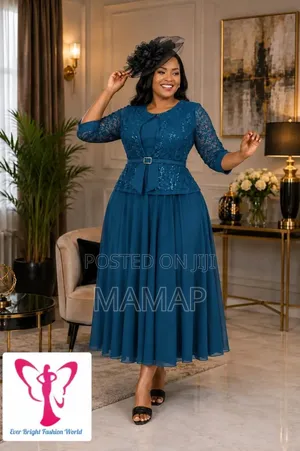 Classic Beaded Lace Long Dress - XXL