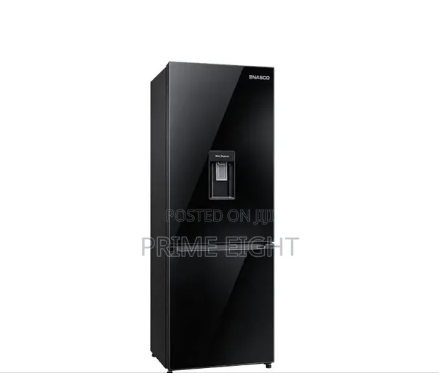 Nasco 309L Bottom Freezer Refrigerator - Black Glass - 1