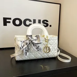 Women's White Quilted Handbag - Elegant Shoulder & Crossbody Bag