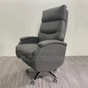 Ergonomic Executive Chair - Dark Grey Leather