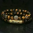 Golden Tiger's Eye & Howlite Crown Luxury Bracelet Set - 1