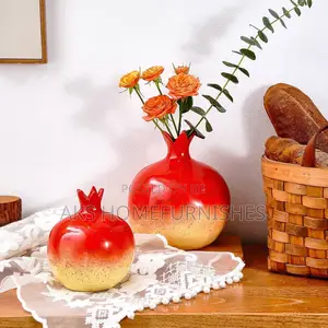 Red Ceramic Flower Vase