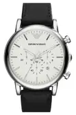 Emporio Armani Men's Chronograph Black Leather Watch, 43mm - 2