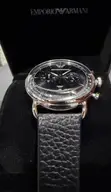 Emporio Armani Men's Chronograph Black Leather Watch, 43mm - 5