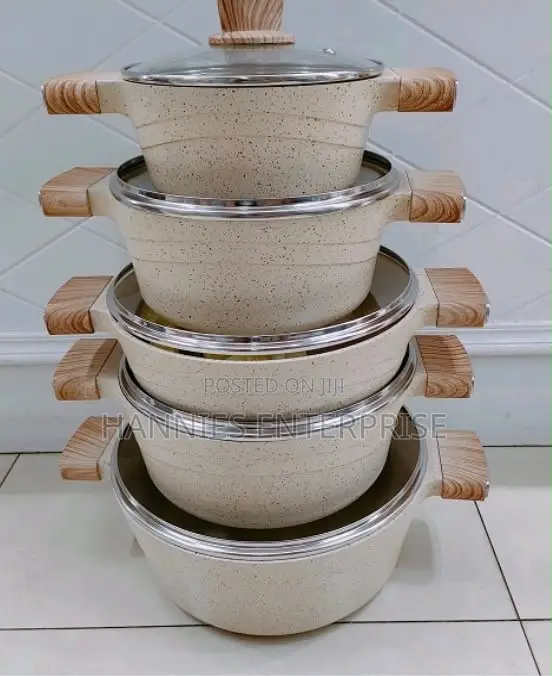 King Non-Stick Cooking Pots with Wood Handles - 1