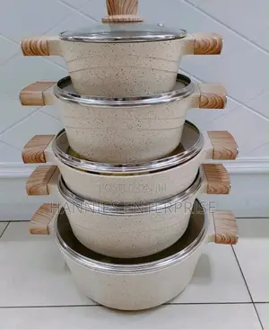 King Non-Stick Cooking Pots with Wood Handles