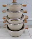 King Non-Stick Cooking Pots with Wood Handles - 2