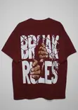 Break Rules Graphic T-Shirt - Burgundy - 2