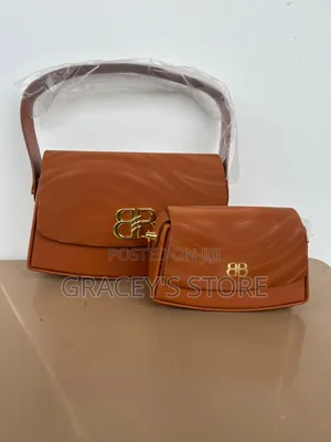 Genuine Leather Handbag - Black/Brown