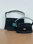 Genuine Leather Handbag - Black/Brown - 2