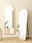 Wall-Mounted Dressing Mirror - Gold Arched Frame - 1