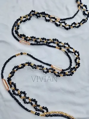 MAV Body Beads Luxury Black & Gold Waist Beads