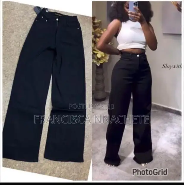 Ladies Bola Jeans - Black Wide-Leg - 1